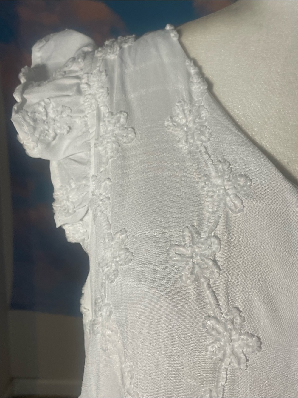 Sweet Baltic Born White Floral  Embroidered Button Front Sundress - Picture 7 of 14